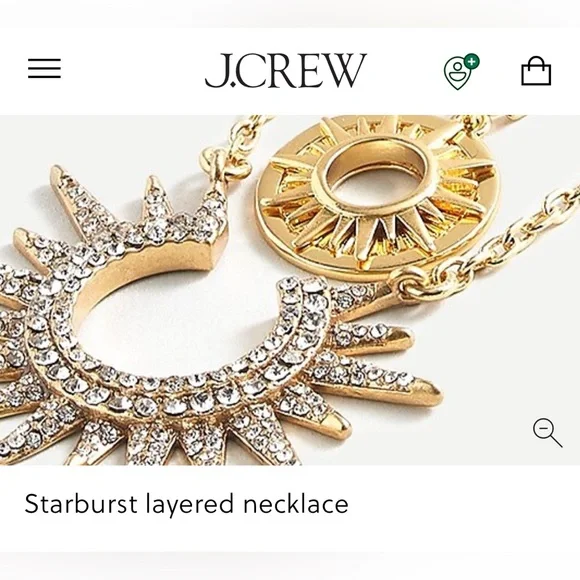 JCrew Gold Plated Starburst Layered Statement Necklace - Picture 2 of 9